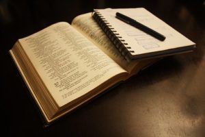 Bible and notebook